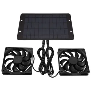 Solar Powered Dual Fan Exhaust Fan, Waterproof Solar Exhaust Fan, Ideal Storage Room and Pet House Ventilation Solution