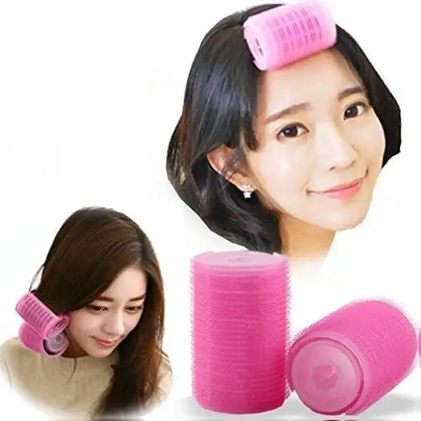 2PCS Double-Layer Bangs Hair Curlers Roller Hair Styling Tools, Pink