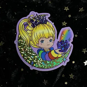 Crystal Rainbow Girl Glitter Holographic Sticker by Moonstruck Crystals