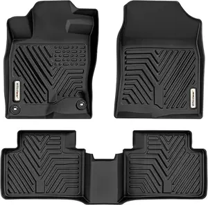YITAMOTOR Floor Mats Compatible with 2016-2021 Honda Civic Coupe/Sedan/Type R, 2017-2021 Honda Civic Hatchback, Custom Fit Floor Liners, 1st & 2nd Row All Weather Protection