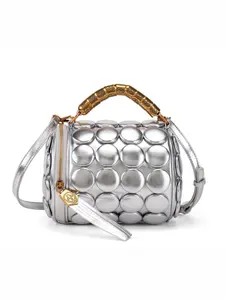 Women's Round Tube Handmade Button Crossbody Shoulder Bag, Classic Versatile Pillow Handle Bag, All Seasons Fashion PU Material