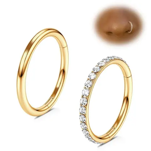 Rhinestone Decor Nose Ring, Earrings, Stainless Steel Nose Ring, Nose Piercing Jewelry, Fashionable Body Jewelry for Women & Men, Trendy All-match & Exquisite Jewelry for Birthday Gift, Body Jewellery