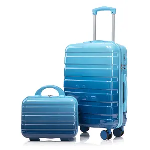14"/20" PC Spinner Wheel Luggage 2 PCS Suitcases with Spinner Wheels and TSA Combination Lock for Travel, Girls, Women