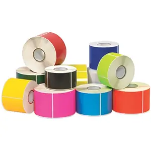 212 MAIN Bright Fluorescent Yellow Inventory Rectangle Labels, 2x4 in, Roll of 500, Office Supply Bright Label