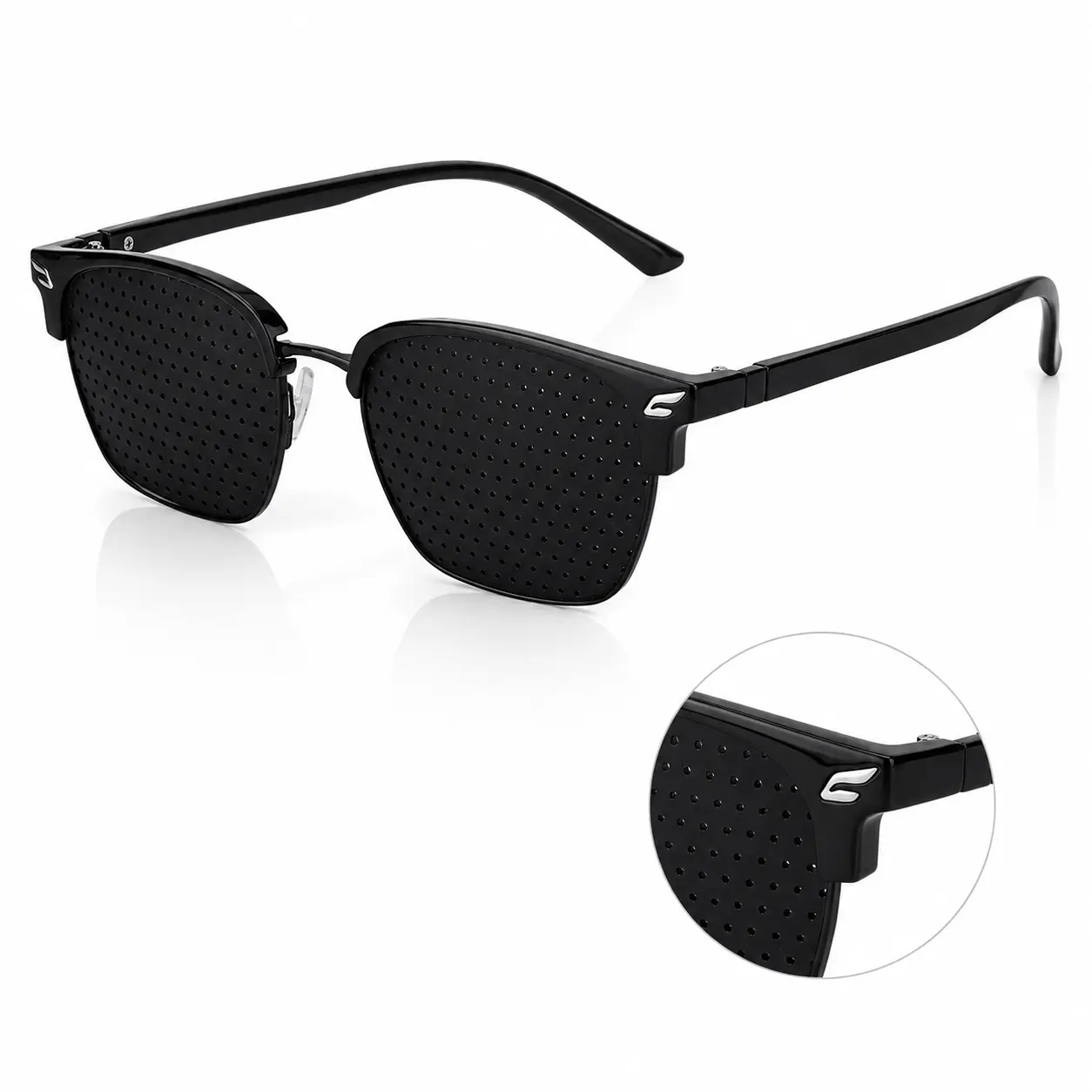 Blue Light Blocking Glasses for Men & Women, Black Frame Pinhole Glasses, Computer Screen Glasses for Eye Strain Relief, Lightweight Comfortable Fit for Office, Gaming, Reading & Daily Wear, USA Style