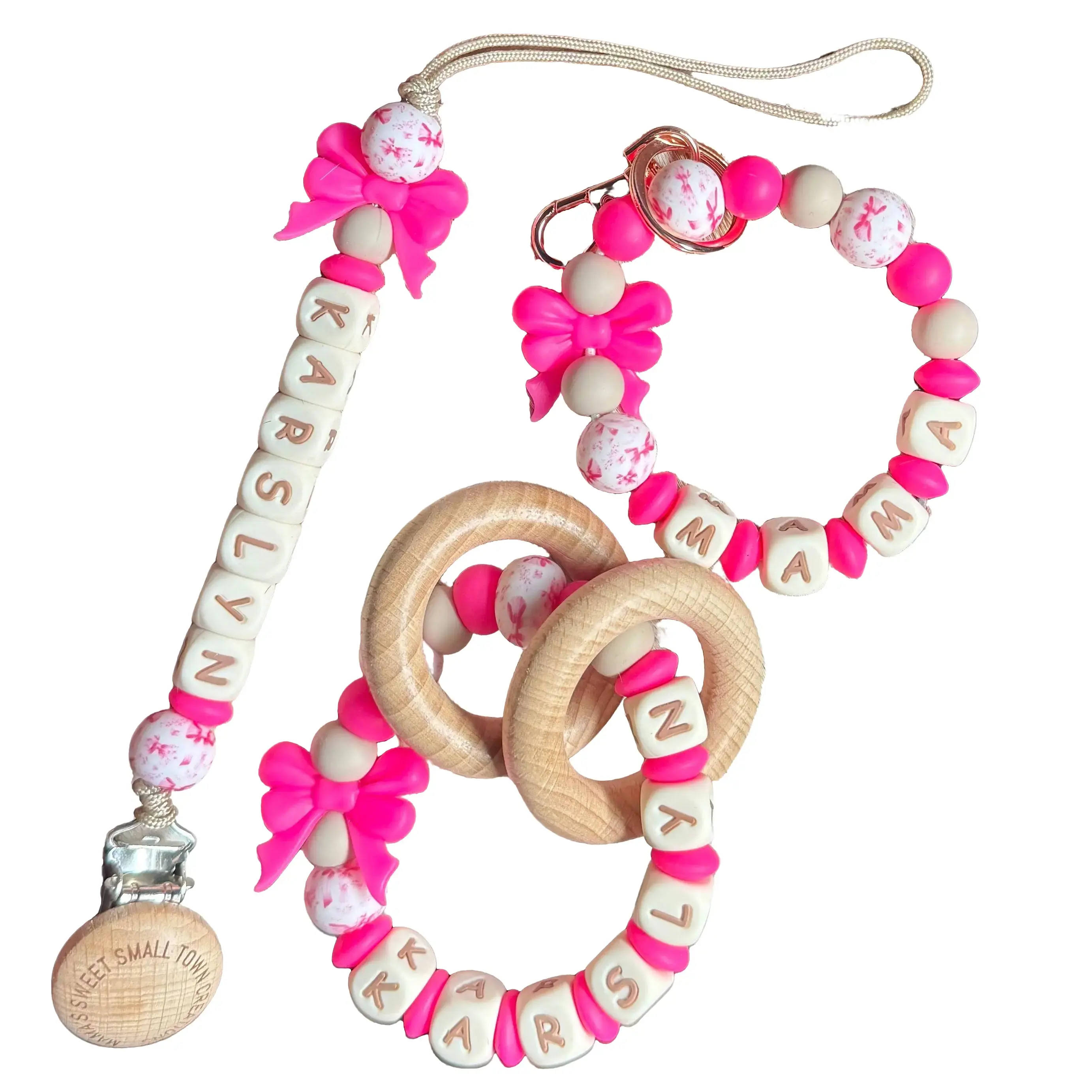 New Pink with Tails Bow Family Bundle