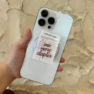 One More Chapter Library Card MagSafe Phone Grip - Bookish Magnetic Grip, Detachable Phone Holder & Kickstand, Reader Gift for Book Lovers