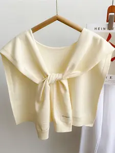 Solid Color Knit Shawl, Casual Versatile Scarf for Women, Fashion Accessories for Daily Wear, Trendy Modern All-match & Exquisite Scarf for Birthday Gift