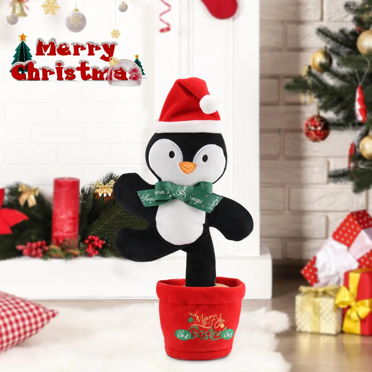 Emoin Christmas Dancing Toy,Talking Singing Plush Toy,Plush Repeating Toy Imitating Interactive Toys Christmas gift Santa Stuffed Animal