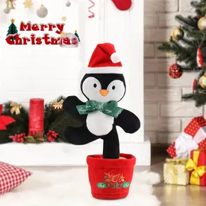 EMOIN Christmas Dancing Toy,Talking Singing Plush Toy,Plush Repeating Toy Imitating Interactive Toys Christmas gift Santa Stuffed Animal
