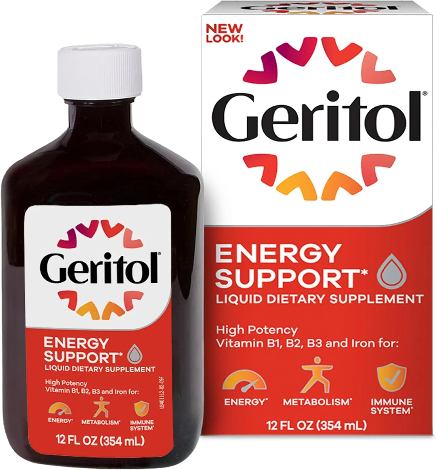 Geritol Liquid Vitamin and Rich Iron Supplement 12 Oz , Rich Energy Support for Working Man and Women, Contains High Potency B-Vitamins Iron, Pleasant Taste, Non-GMO
