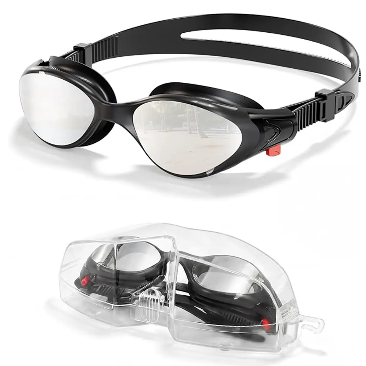 Aegend Adult Mirrored Silicone Swimming Goggles, Leakproof with Anti-Fog & UV Protection, Adjustable Pool Goggles for Men Women, Leakproof Swimming Glasses, Silicone Pool Goggles tiktokshopbacktoschool