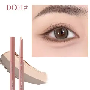 2-in-1 Bicolor Under Eye Pencil - Brightening Highlighter, Nude Pink Eyeshadow Stick for Aegyo Sal, Long Lasting Lash Makeup
