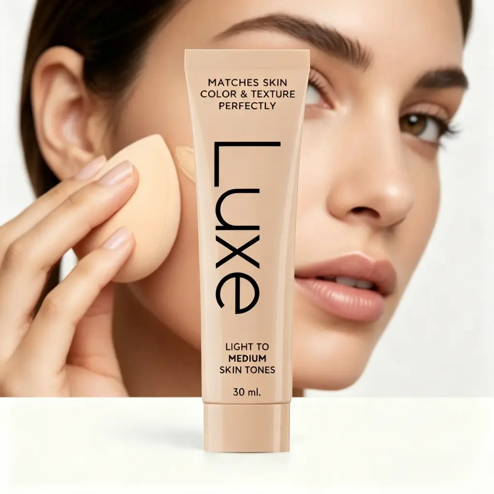 LUXE color changing foundation for women, auto skin tone matching formula, buildable light-to-dark coverage, 12 hour long wear natural dewy finish, fix uneven skin tone for flawless daily makeup