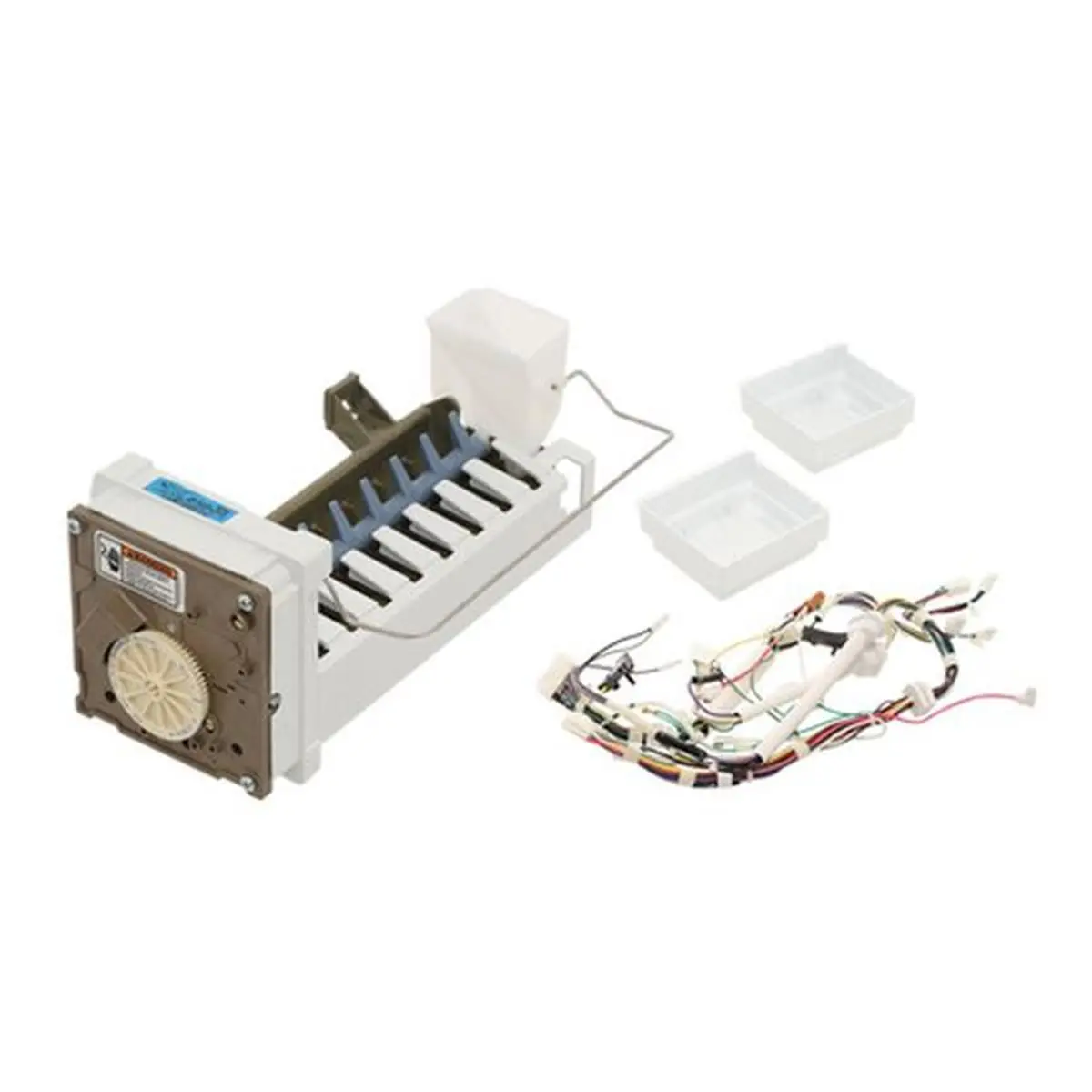 Aftermarket W10882923 Refrigerator Ice Maker Assembly for Bottom-Freezer Appliances, 2.8 lbs Ice Storage Bin, Auto Refill, Includes Wires, Shut-Off Arm, Durable Construction, Simple & Reliable Installation, Boosts Equipment Performance