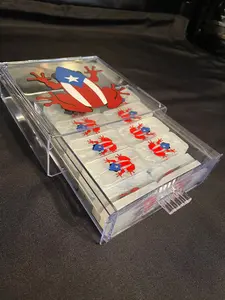 Handmade Puerto Rican Coquí Resin Domino Set with Hard Case