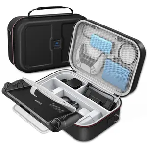 Steam Deck Case 2025 Upgrade, Carrying Case for Console & Accessories, Built-in AC Adapter Charger Storage, Large Capacity