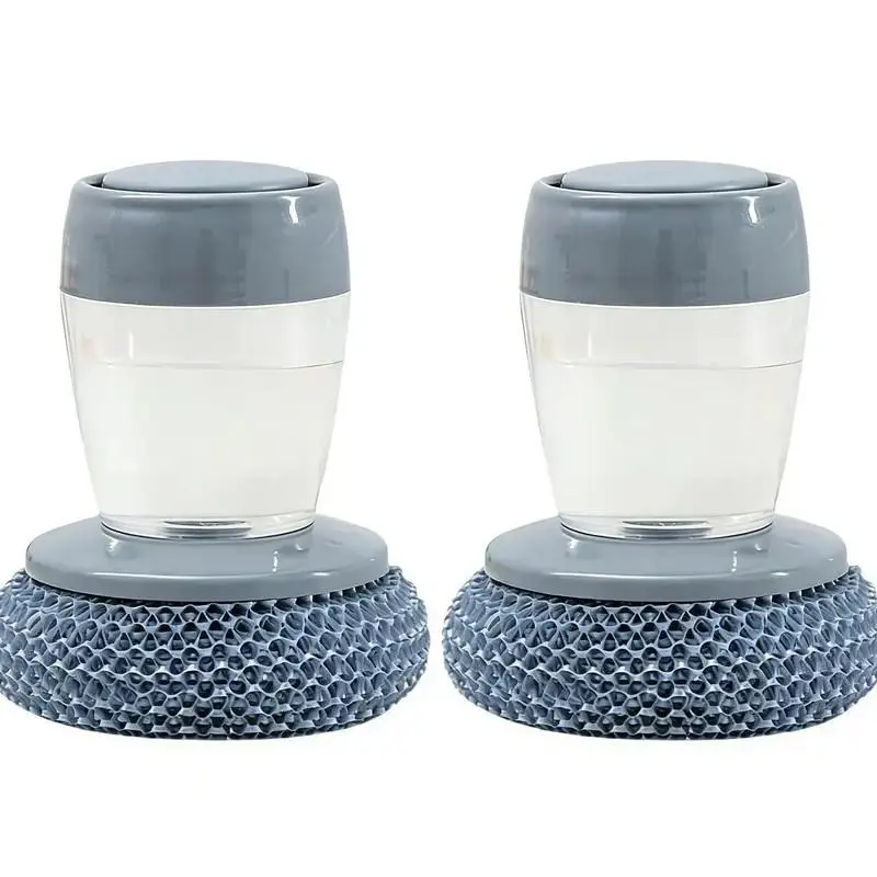 UFORU 2-Pack Liquid Handheld Kitchen Cleaning Brushes, Space-Saving Countertop Brushes, Multi-Purpose Stove & Dishware Cleaning Wipes, Gray Household Kitchen Cleaning Brushes