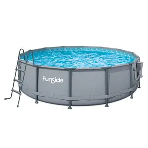 Funsicle 14' x 42" Oasis Outdoor Round Frame Above Ground Swimming Pool