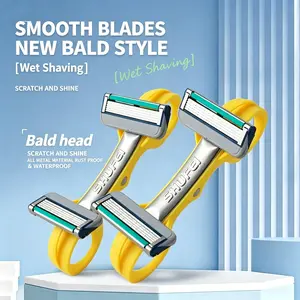 SHUFEI Dual Head Manual Razor – Multi-Blade Washable Shaver for Men & Women, Smooth Facial, Leg & Underarm Hair Removal, Portable Wet & Dry Grooming Razor for Beard, Body & Daily Personal Care Use