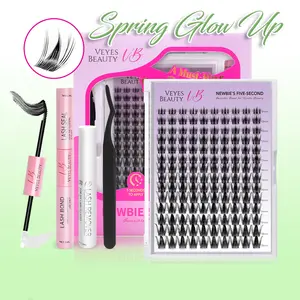 VEYESBEAUTY Manga Lashes Invisible Dramatic Volume Cluster Lashes Individual Lash Extensions Layered Fluffy Eyelashes Lash DIY Makeup- Salon Daily