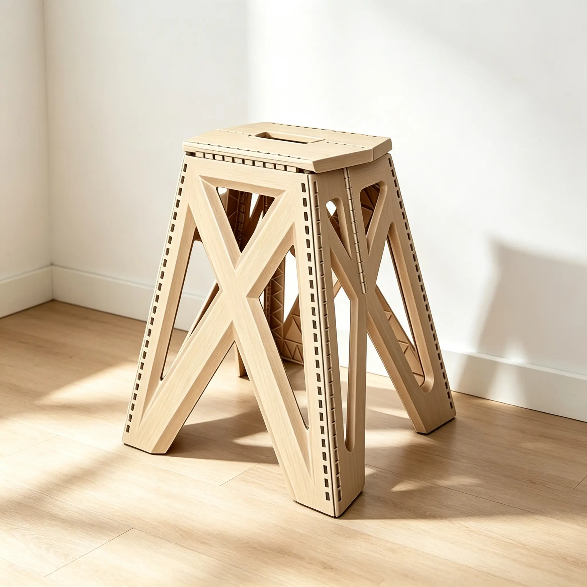 Folding Step Stool Large Size, Heavy Duty Foldable Step Stool with Stable X-Frame, Non-Slip Textured Surface & Built-in Handle, Lightweight Portable Space Saving Stool for Bathroom Kitchen Garage Garden Indoor Outdoor Home Use,
