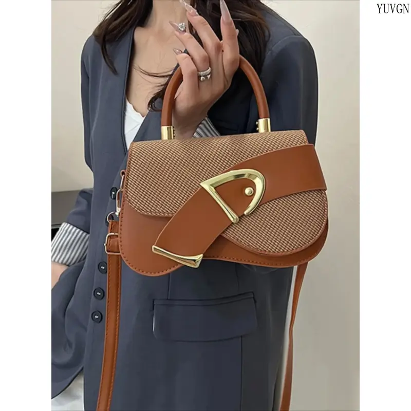 Gingham Pattern Waterproof PU Crossbody Bag - Flap Design, Magnetic Closure, Detachable Adjustable Strap, All-Season Casual Crossbody Bags for Daily Sports & Outdoor Gym Use, Fashionable Shoulder Handbag, Fashionable Shoulder Bag