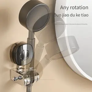 Quick-Install, No-Drill Shower Head Holder - Durable Plastic, Easy-to-Use for Home & Bathroom, Modern Design with Adjustable Arm, Perfect for Mobile Shower Setup, Shower Organizer|Adjustable Arm Holder|Durable Plastic Holder