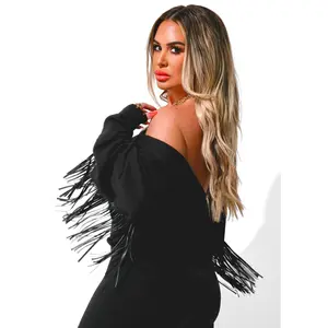 REVERSIBLE FRINGE SWEATSHIRT