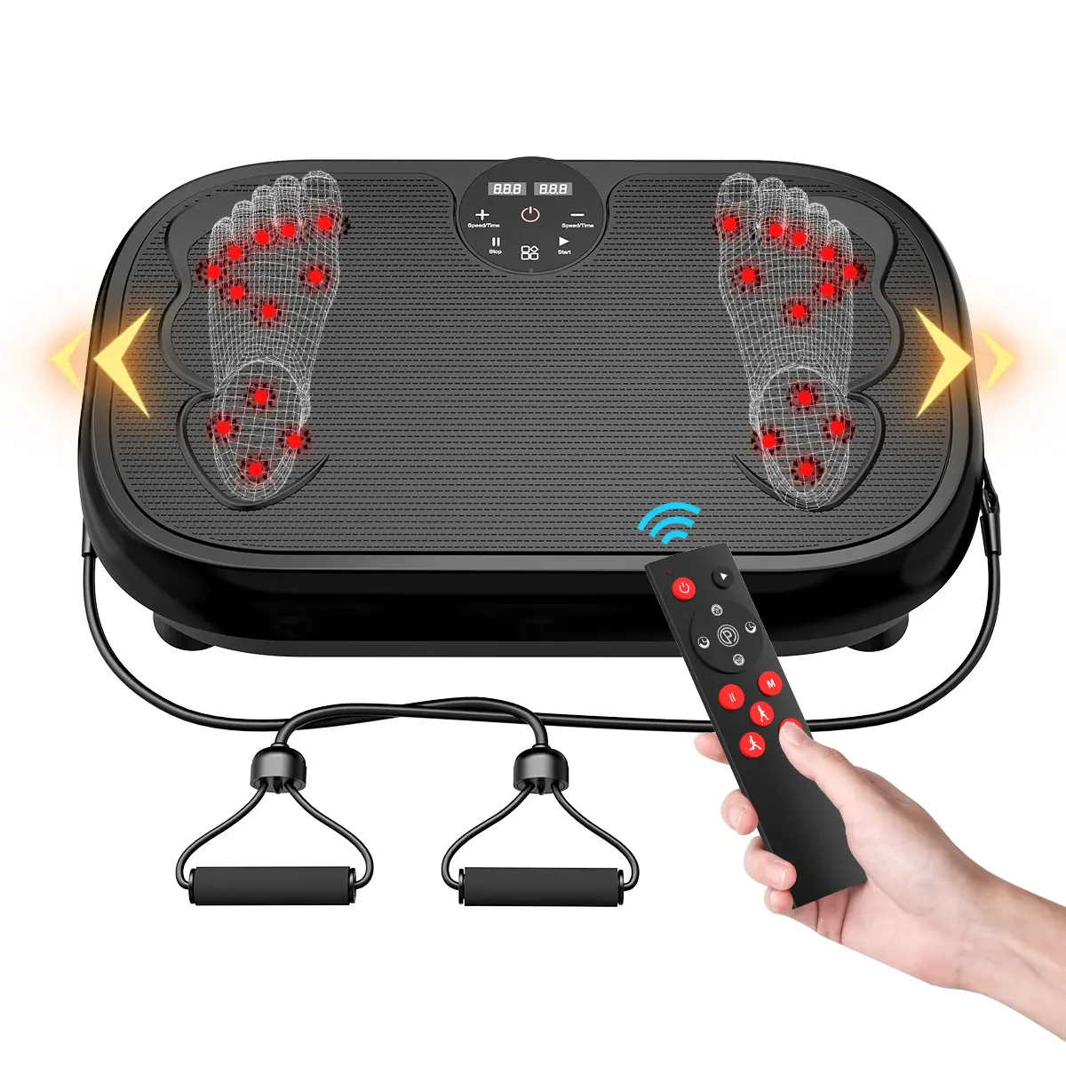 RELIFE REBUILD YOUR LIFE Vibration Plates, Compact Oscillating Home Fitness Equipment for Abdominal & Total Body Workout, 120 Speeds, 330 lbs Capacity, with Remote & Loop Bands, Compact Exercise Equipment, 9 Auto Modes, Improves Flexibility