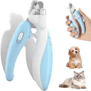 Pet Nail Clipper with LED Light, 1 Box Rechargeable Pet Nail Trimmer, Pet Nail Care Tool, Dog & Cat Grooming Supplies