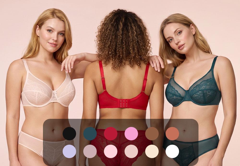 HSIA Enchante Floral Lace Plus Size Underwire Unlined Unpadded Minimizer Full Coverage Bra Women's Wear Comfortable Breathable Mesh Cup