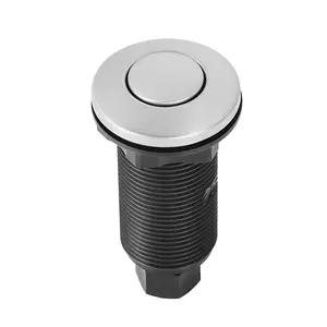 Garbage Disposal Air Switch Kit, 3.5 Long Sink Top Air Switch for Food Waste Disposal, Brushed Silver Stainless Steel ON/OFF Air Push Button for Granite, Marble, and Quartz Countertops
