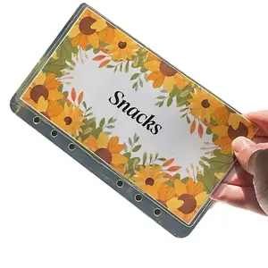 Floral Sunflower-Themed Envelopes (6-Pack) - Office Postal Supplies for Expense Tracking, Expense Tracker Accessories