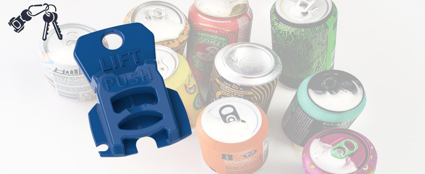 6PCS Colorful Can Tab Openers & Leak-Proof Drink Covers – One-Hand Soda Can Opener and Reusable Protector Caps for Coke, Beer, Soda, and Aluminum Cans for Parties, BBQ, Camping & Travel(New model)