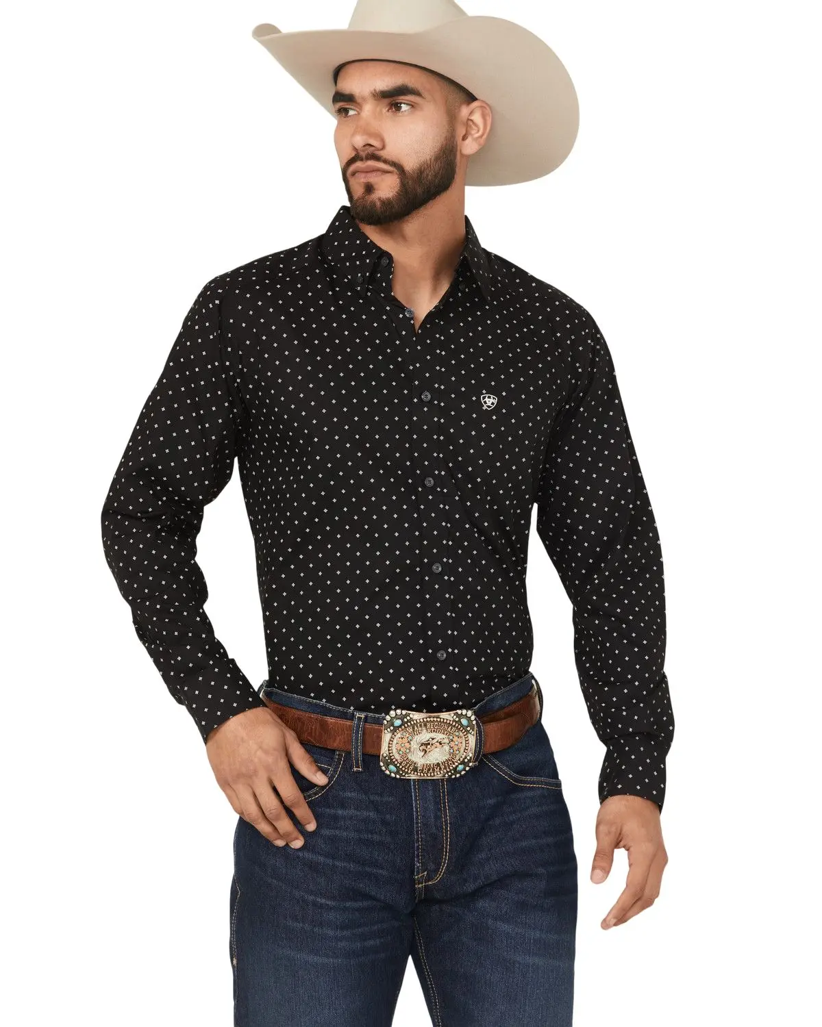Ariat Men's Men'S Seymour Geo Print Long Sleeve Button-Down Western Shirt - 10058994