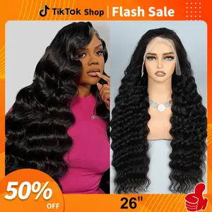 13x6 HD Transparent Full Lace Wigs Human Hair Loose Wave Lace Frontal Wigs Human Hair 220% Density Human Hair Wig Loose Wave 15A Loose Deep Wave Glueless Wigs 13*6 and 13*4 Human Hair Pre Plucked for Black Women