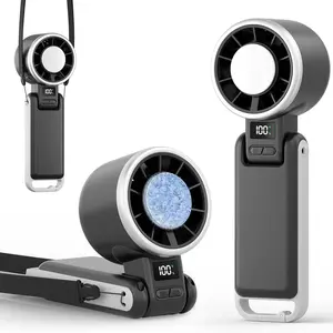 Handheld with Ice Cooler,Speed (5 speed) 4000mAh Rechargeable Personal Fan,Multi functional high-speed fan,[10H Cooling Time] Super Mini Yet Powerful [12000 RPM] Small Pocket Fans for Travel/Outdoor/Office,Personal Fan Wearable, Portable Handheld Fan