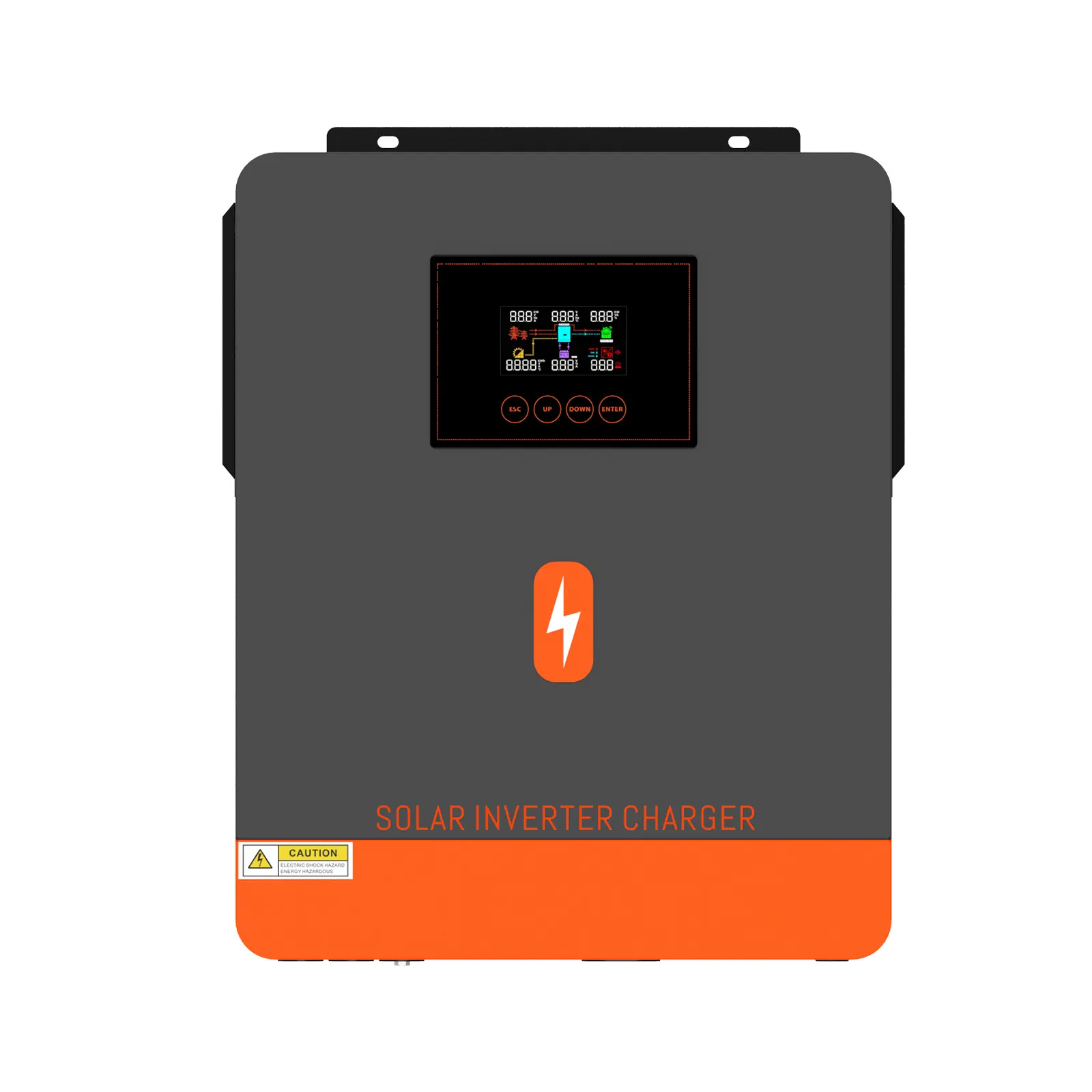 【EU Standard Voltage】PowMr 6200W Solar Hybrid Inverter 48V DC to 220V/230V AC(Not Split Phase), Pure Sine Wave, 50Hz/60Hz, Batteryless support, Built-in 120A MPPT Controller for Home RV Off-Grid System, work with 48V Lead Acid and Lithium Battery