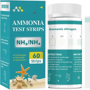 Ammonia Test Strips,60 Strips Aquarium Test Kit for Fish Tanks & Ponds, Quick & Accurate Freshwater Saltwater Testing Strips