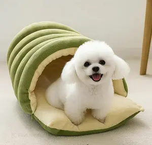 Cozy Pet Bed - Removable & Washable Winter Closed-Off Soft Cotton Cozy Cave House Warm Foldable Nest for Indoor Cats & Small Dogs Comfot Plush Snuggle Hut for Pet