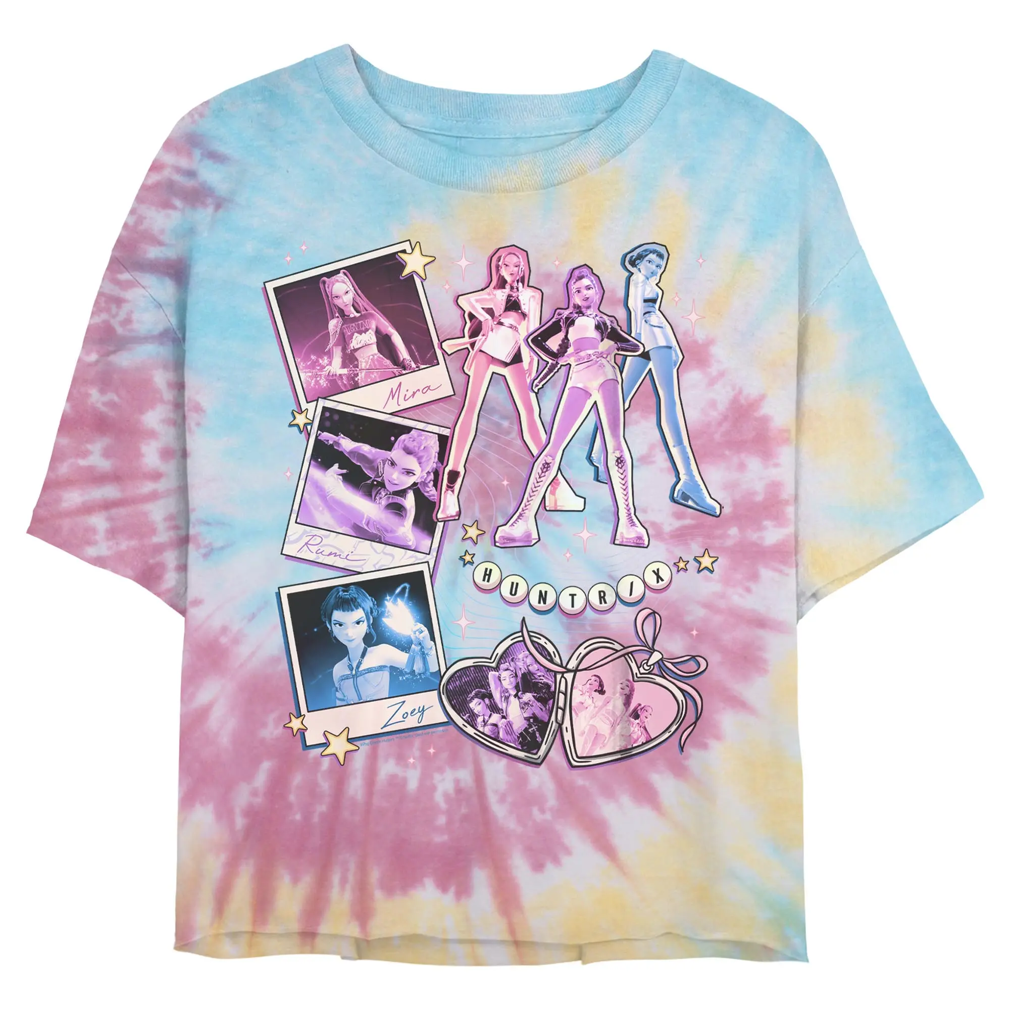 KPop Demon Hunters Huntrix Cute Instant Film Portrait Juniors T Shirt, Shortsleeve, Casual, Cropped, Everyday