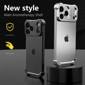 Luxury Irregular Titanium Alloy Bumper For IPhone 17 Air Pro Max 16 15 14 13 Lens Protector Shockproof Borderless Protect Cover