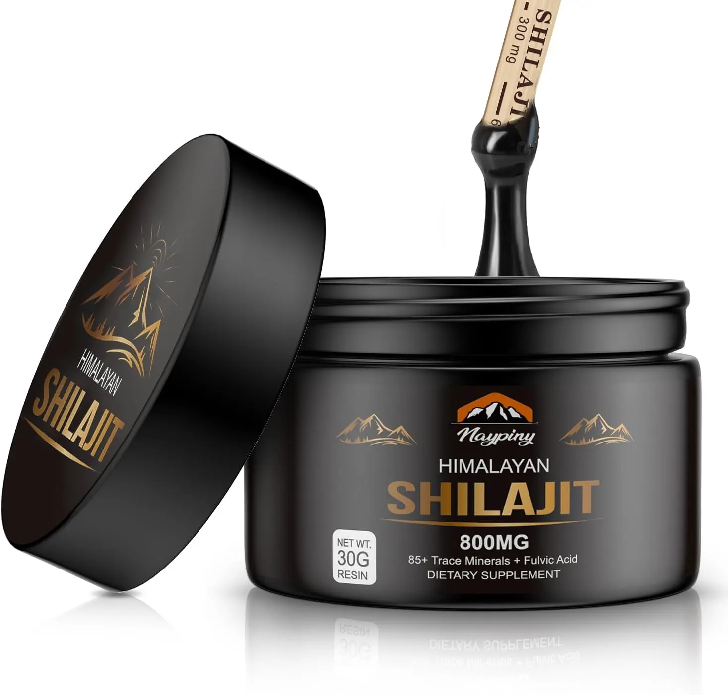 Shilajit Pure Himalayan Organic Resin - 800mg Gold Grade Shilajit Resin with Fulvic Acid & 85+ Trace Minerals Complex for Energy, Strength & Immunity, Shilajit for Men & Women, 800mg