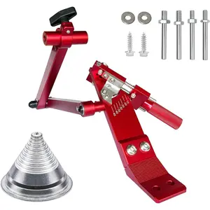Lawn Mower Blade Sharpener - Updated Ball Bearing Manufacturing Handle, Suitable for and Left Hand Blades, Mower Blade Sharpener Tool Kit with Lawn Mower Blade Balancer, 5005, Red