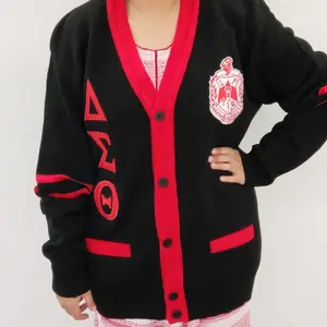 Delta sigma theta Embroidered Cardigan