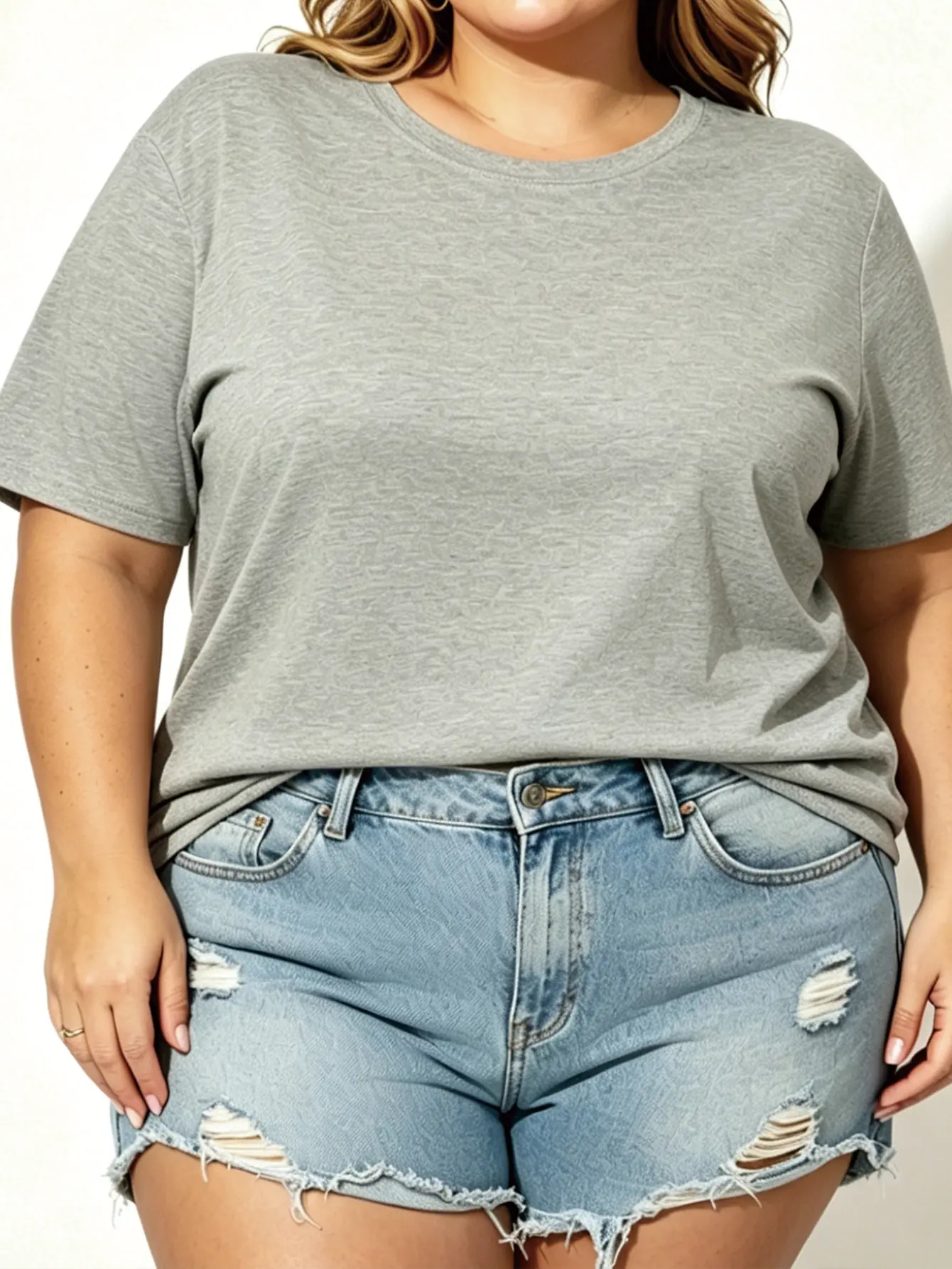 Plus Size Curve Friendly Crew Neck Relaxed Fit T Shirt Women Casual Everyday Basic Top