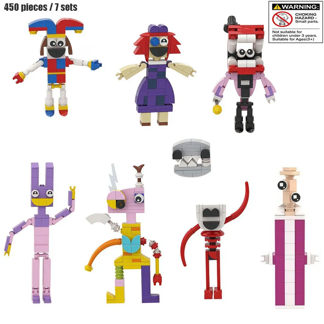 8pcs Circus Style Minifigure Building Set, Educational Puzzle Toy for Kids, Fun Gift for Children, Creative Playset for Young Minds, Building Block Sets, Creative Building Blocks