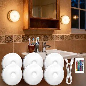 Indoor Motion Sensor Night Light USB Rechargeable Lamp Magnetic Mount Warm Light for Kitchen Closet Pantry Wardrobe Coffee Corner Bathroom Stairs Hallway Sink Cabinet Laundry Room Tool Room Garage Refrigerator Smart Lamp