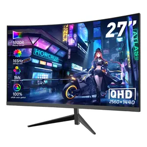 27” 2K Curved Gaming Monitor – QHD 2560x1440,165Hz,1ms,HDR,FreeSync,110% sRGB | Zero Bezel,HDMI & DP,Built-in Speakers,PC & Console Ready